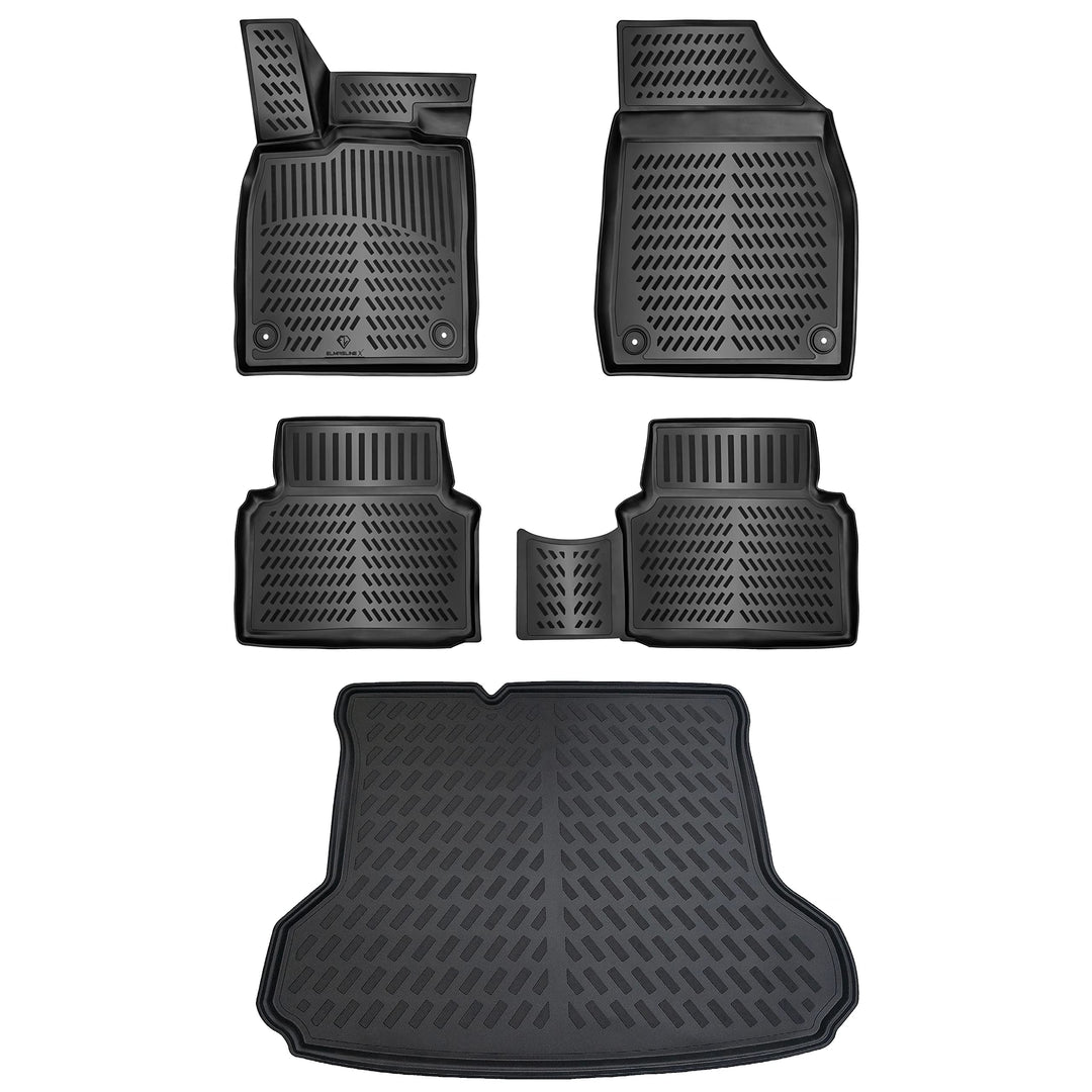 ELMASLINE 3D Gummimatten & Kofferraumwanne Set für Audi Q4 E-TRON ab 2021 (Standard Ladeboden) | Pas