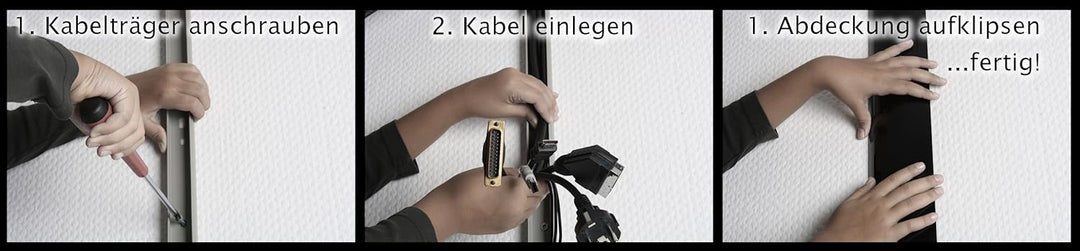 TV Design Aluminium Kabelkanal Titanium anthrazit seidenmatt lackiert in verschiedenen Längen von AL