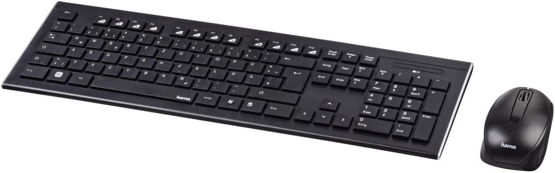 Hama Funk-Tastatur mit Maus Set (deutsches QWERTZ Tastenlayout, 12 Media-Tasten, kabellose optische