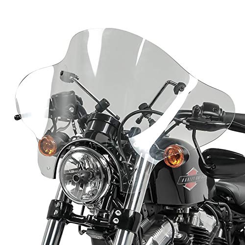 Windschild Batwing mit 4-Punkt-Fixierung für Custom Bikes klar