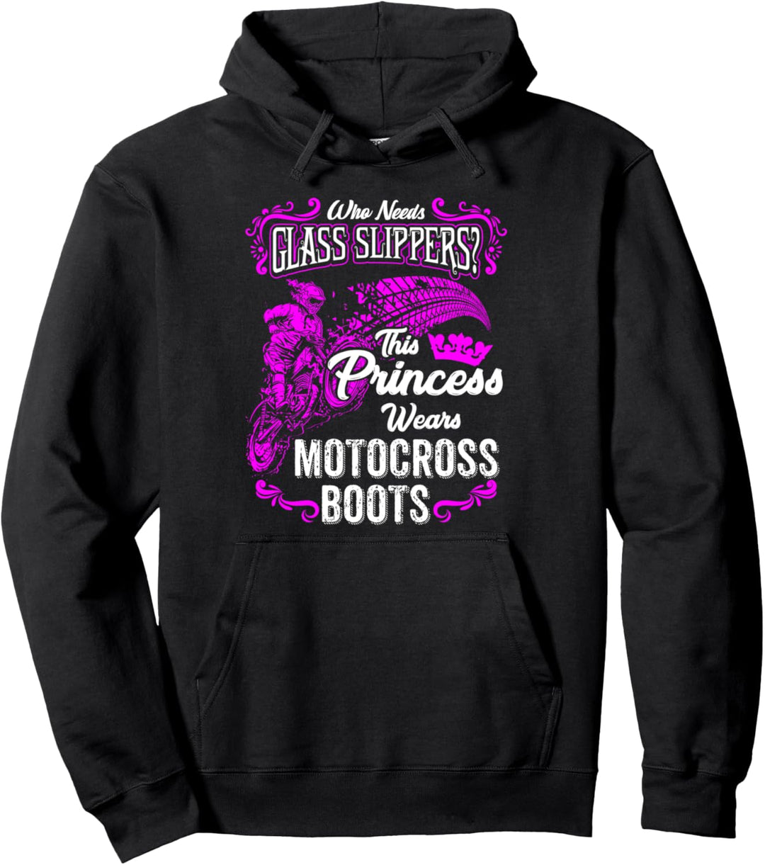 This Princess Wears Motocross Boots Motorcycle Gift Biker Pullover Hoodie