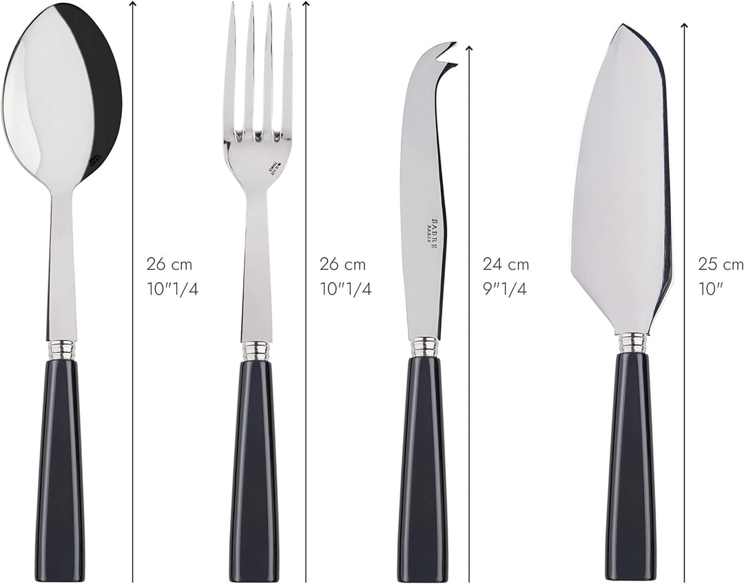 SABRE PARIS - Essential-Servierbesteck 4er Set - Icon - Tortenheber mit Klinge & Grosses Käsemesser
