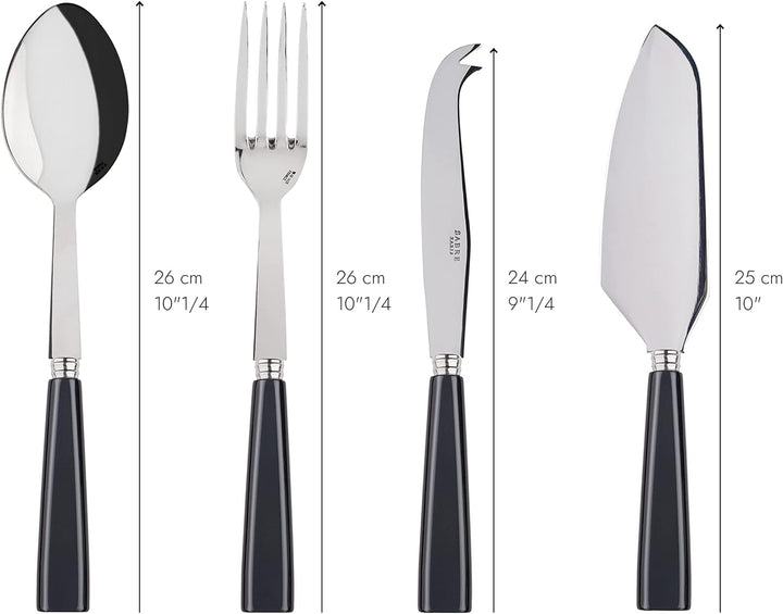 SABRE PARIS - Essential-Servierbesteck 4er Set - Icon - Tortenheber mit Klinge & Grosses Käsemesser