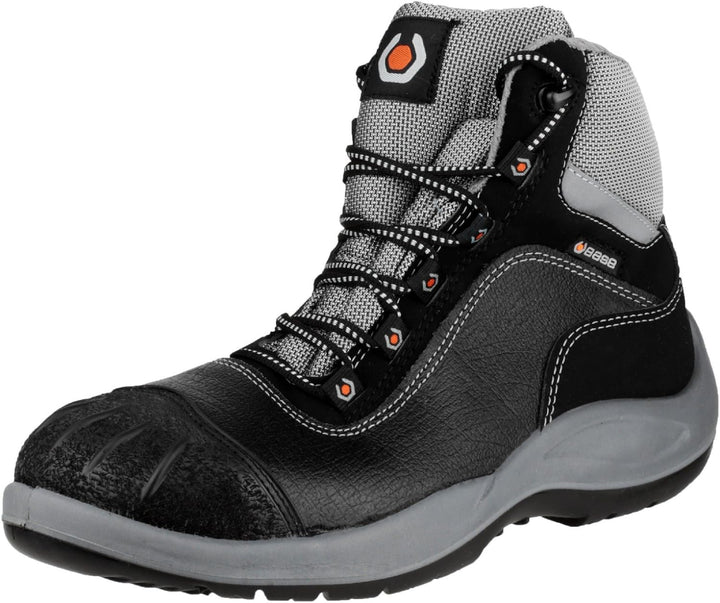Base B119 Mens Kampfstiefel 45 EU Schwarz Grau, 45 EU Schwarz Grau
