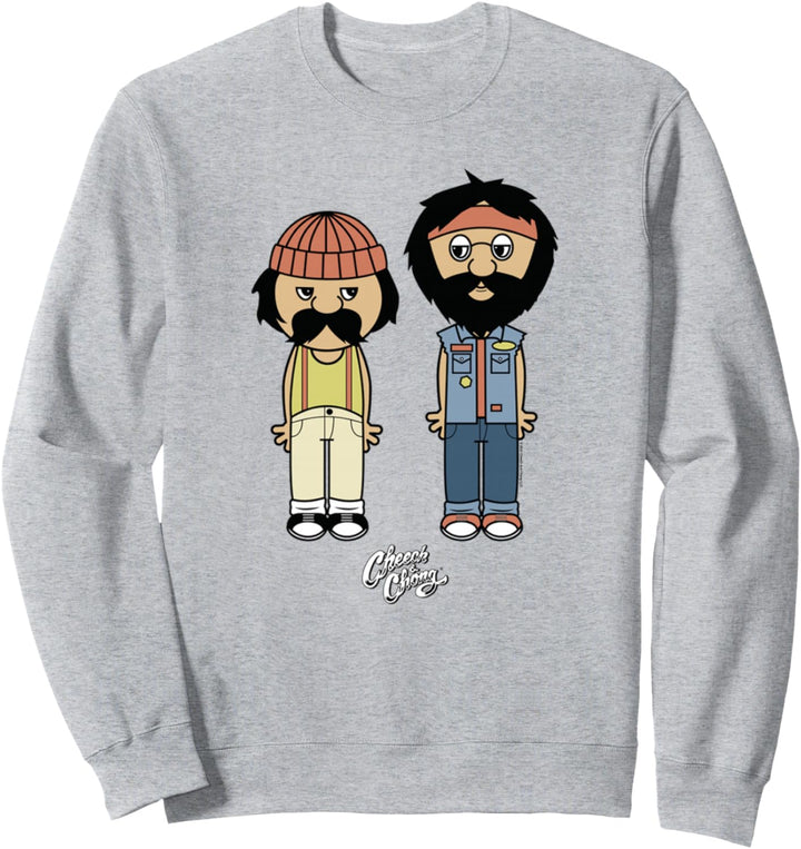 Cheech &amp; Chong Toon Style Full Bodies With Classic Logo Sweatshirt