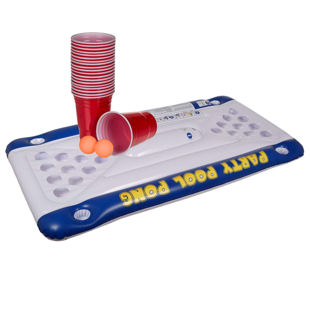 Out of the Blue 91/4025 - Luftmatratze, Pool Pong Game, ca. 152 x 76 x 15 cm, inklusive 20 Kunststof