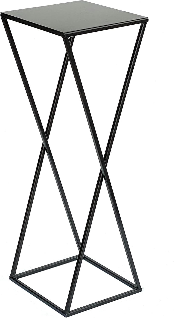 DanDiBo Blumenhocker Metall Schwarz Eckig 68 cm Blumenständer Beistelltisch 437 Blumensäule Modern P