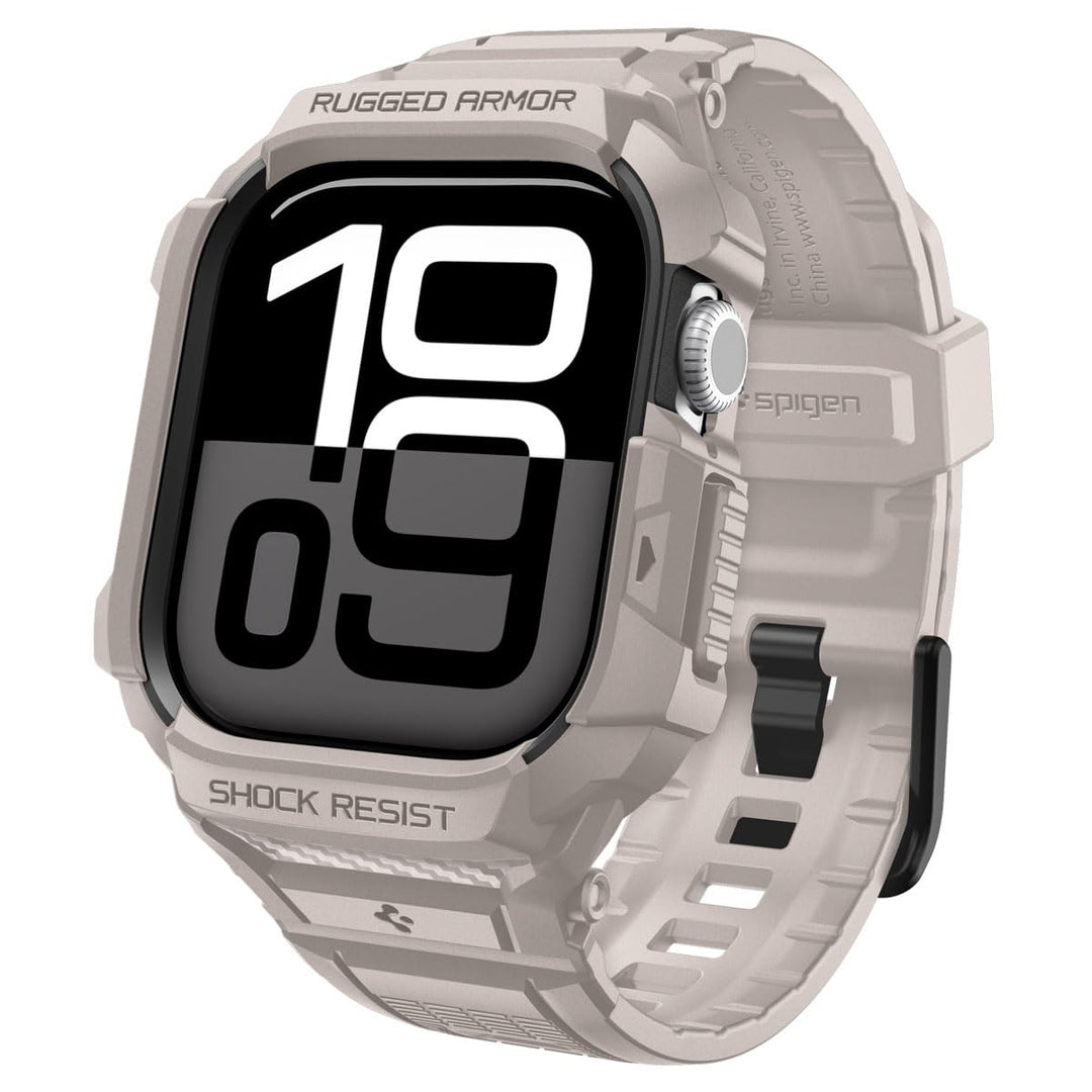Spigen Rugged Armor Pro 2 Hülle mit Armband Kompatibel mit Apple Watch 11/10 42mm (2025/2024) - Düne