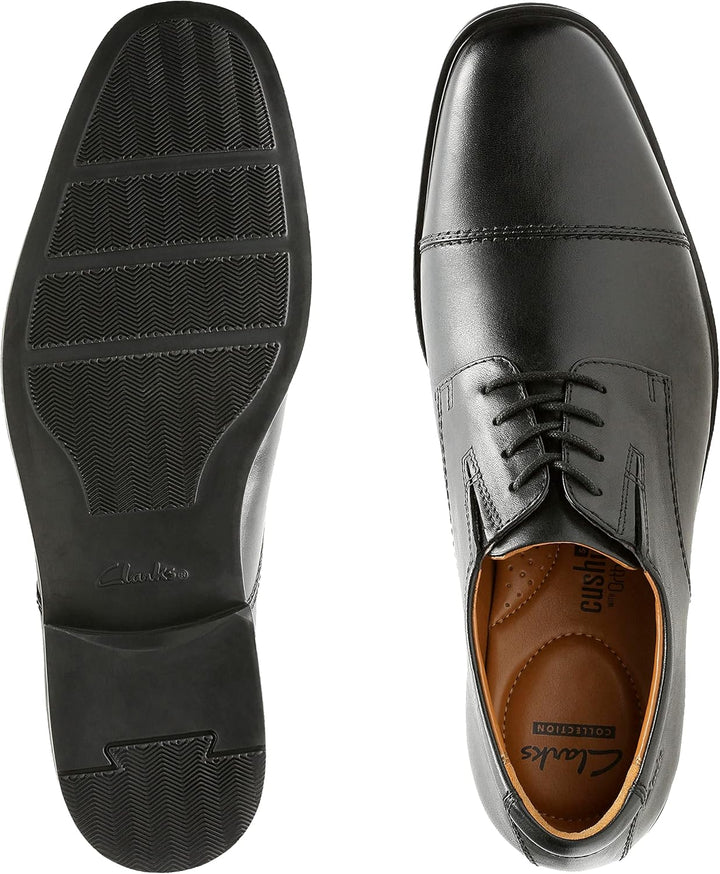 Clarks Herren Tilden Cap Derbys 39.5 EU Schwarzes Leder, 39.5 EU Schwarzes Leder