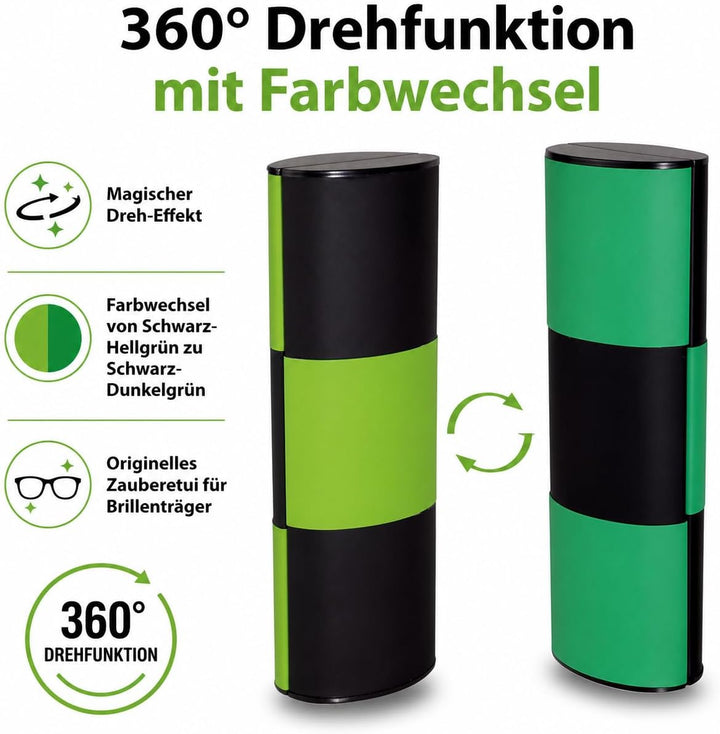 Logic Zauberetui Brillenetui MEDIUM LANG Bicolor mit Farbwechsel Schwarz-hellgrün/Schwarz-dunkelgrün