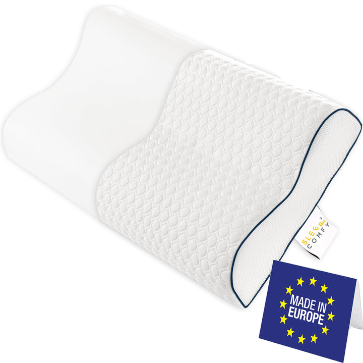 SLEEP COMFY Premium Mini Visco HWS Nackenkissen, Kopfkissen, Nackenstützkissen Memory Foam Ergonomis
