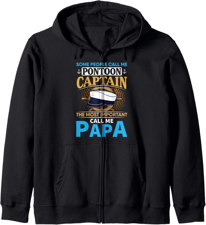 Pontonboot Kapitän Geschenk für Grossvater Papa Bootfahren Kapuzenjacke