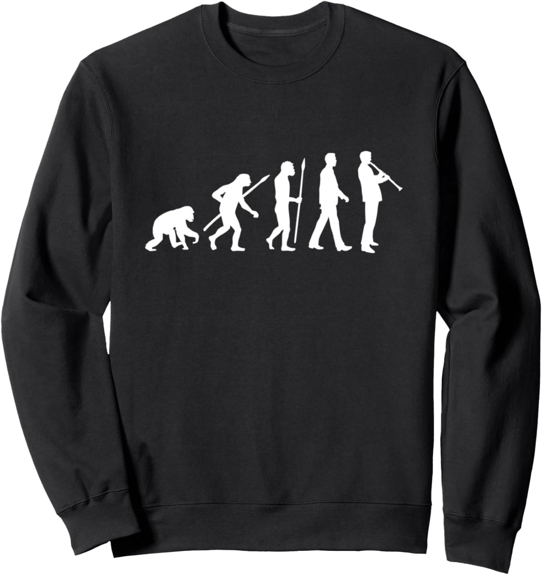 Evolution Of Man Clarinet Player Sweatshirt