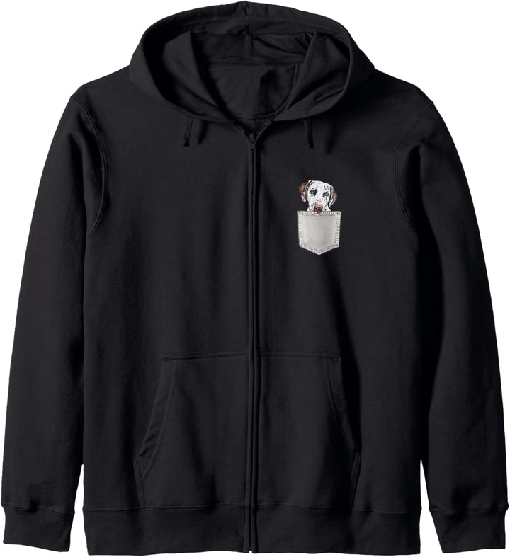 DALMATINER Hund in Brusttasche Dog In A Pocket Geschenk Kapuzenjacke