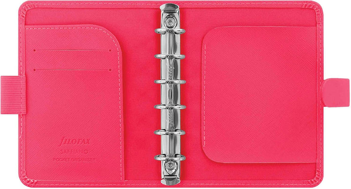 Filofax Pocket Saffiano fluro pink organiser, Fluro Pink
