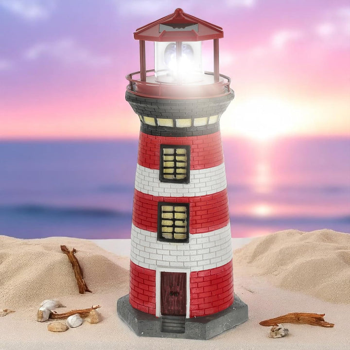 MIJOMA Solar LED Leuchtturm mit Licht – Wetterfest &amp; detailreich für Garten &amp; Balkon – Solar-Deko au