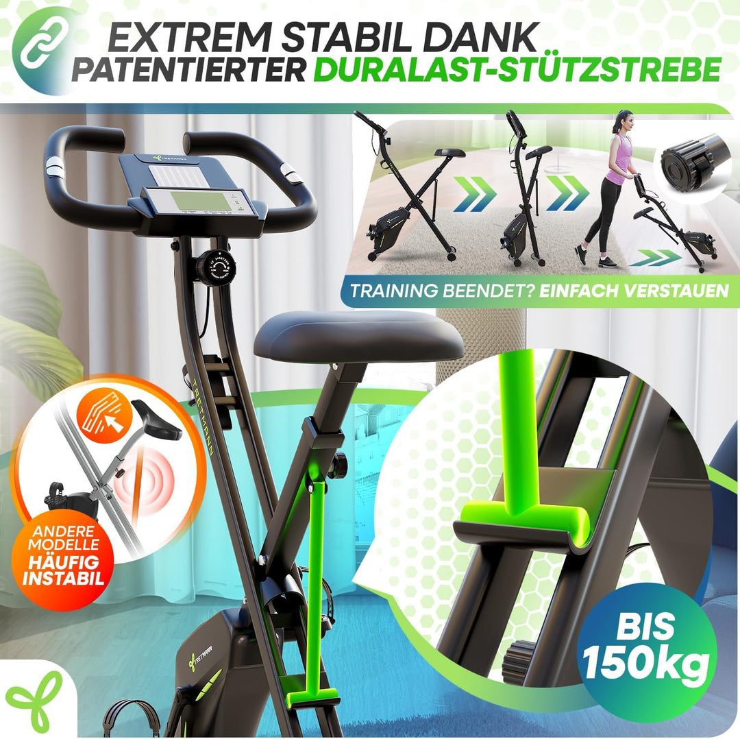 Neu Tretmann Hometrainer fahrrad Klappbar Set-extra bequem &amp; leise- [RelaxFoam] bis 150KG Belastbar