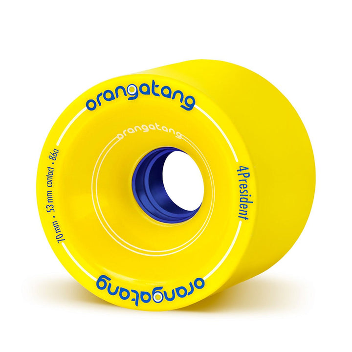 Orangatang 4 President 70 mm 86a Cruising Longboard Skateboard Wheels (Yellow, Set of 4) Druck7 70,