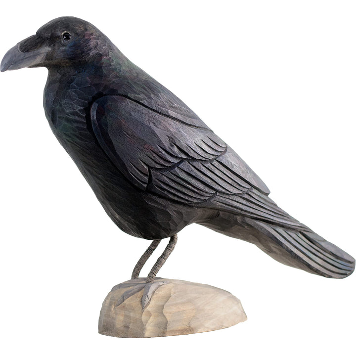 WILDLIFEGARDEN Wildlife Garden WG466 DecoBird Rabe - Handgeschnitzter Dekorative Vogel aus Holz - Gr