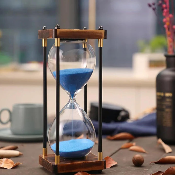 Grosse Sanduhr 60 Minuten, Sanduhr aus Holz, Regenbogen Glas Deko Sanduhren, Geschenk Sanduhr, für H