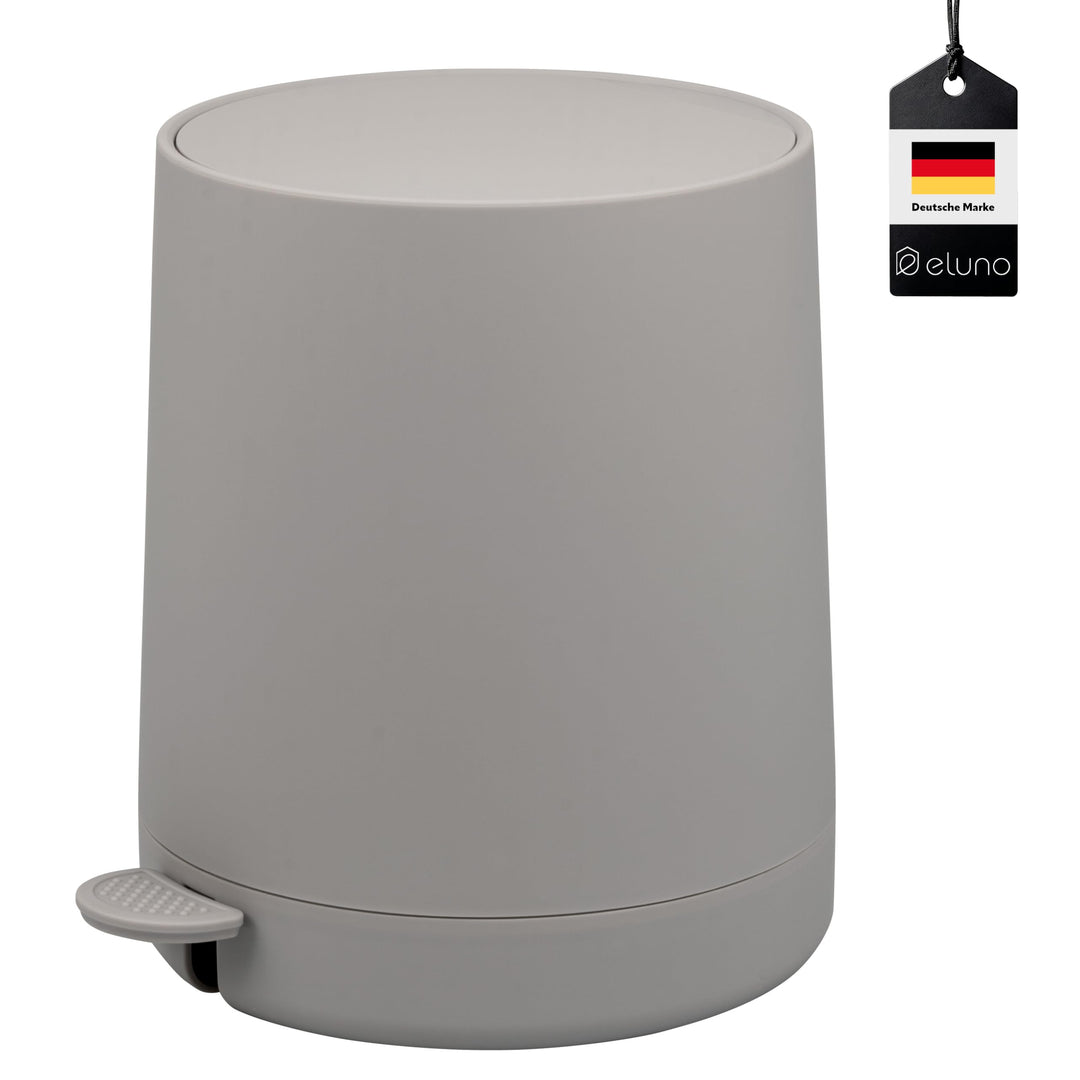 eluno Kosmetikeimer TESERO mit Soft-Touch Oberfläche, Treteimer 4 Liter Fassungsvermögen, mit Soft-C