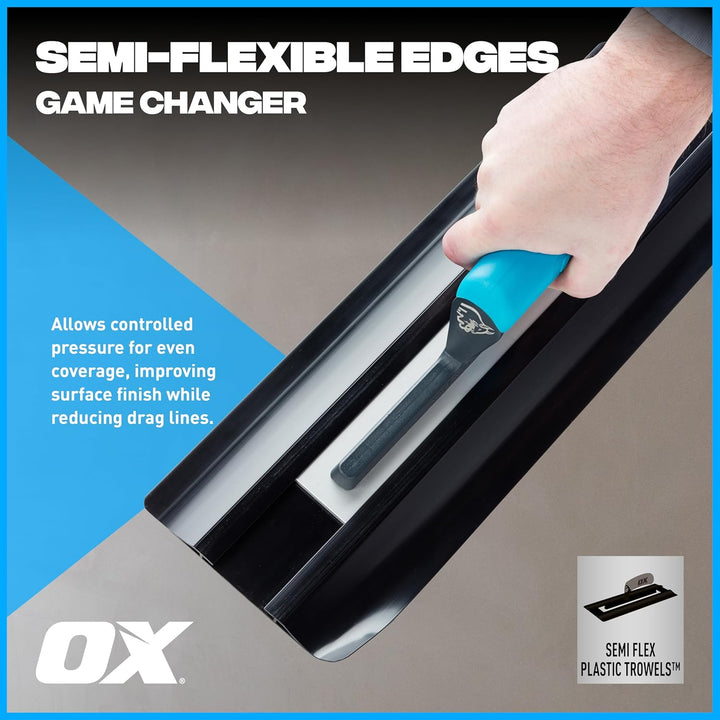 OX Semi Flex Plastic Replacement Blades Pack 2 - 14 Inch Replacment Blades 14in / 355 x 138 mm, Repl