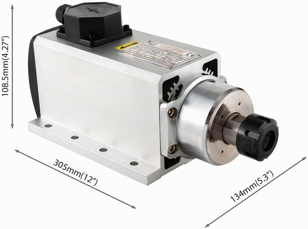 CNC Spindel Motor Kits, 220V 4KW 4000W Luftgekühlte Spindel Quadratische CNC Motor 220V 4KW VFD und