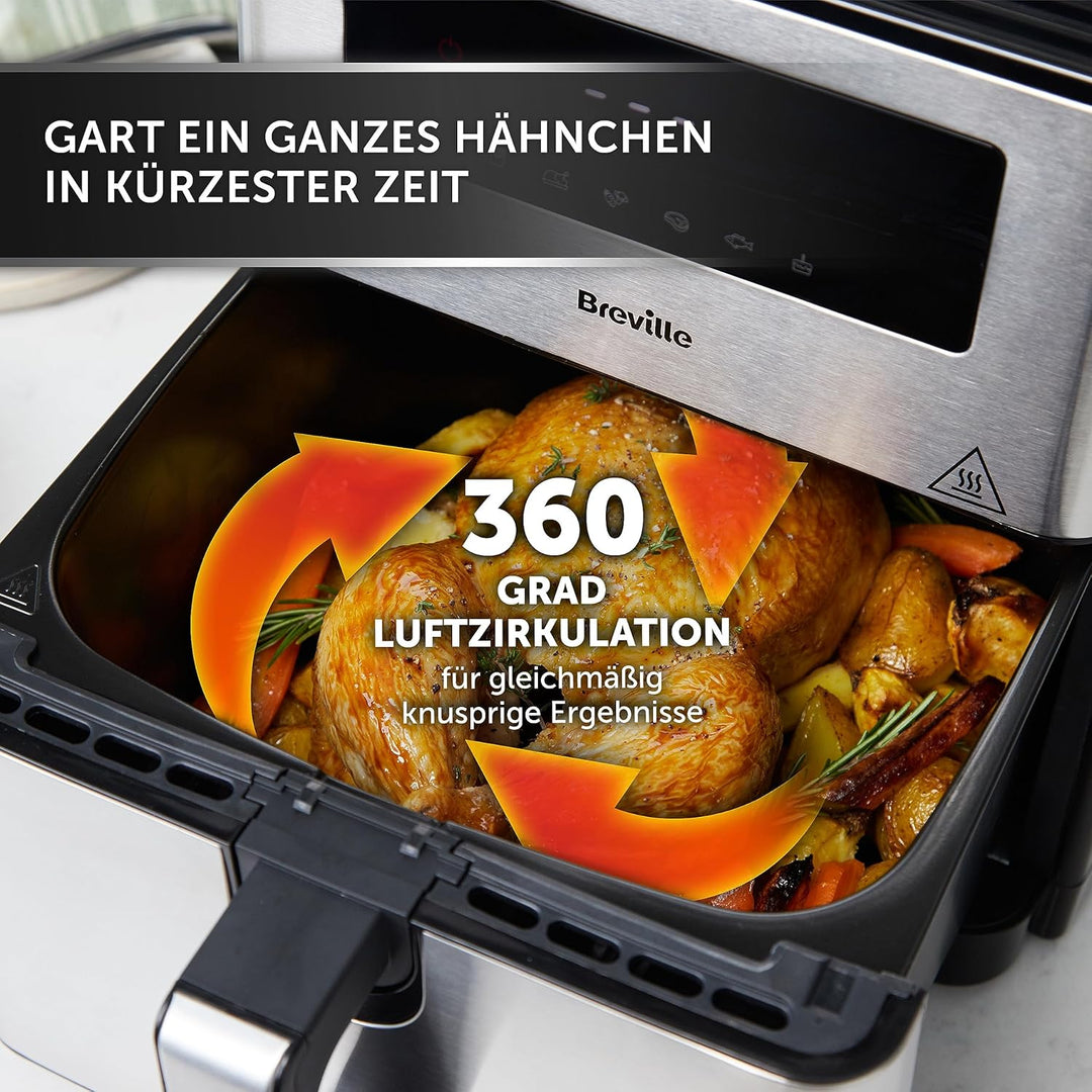Breville Heissluftfritteuse Halo Flexi, 9L (Design compact), Black 9L (Kompaktes Design), 9L (Kompak