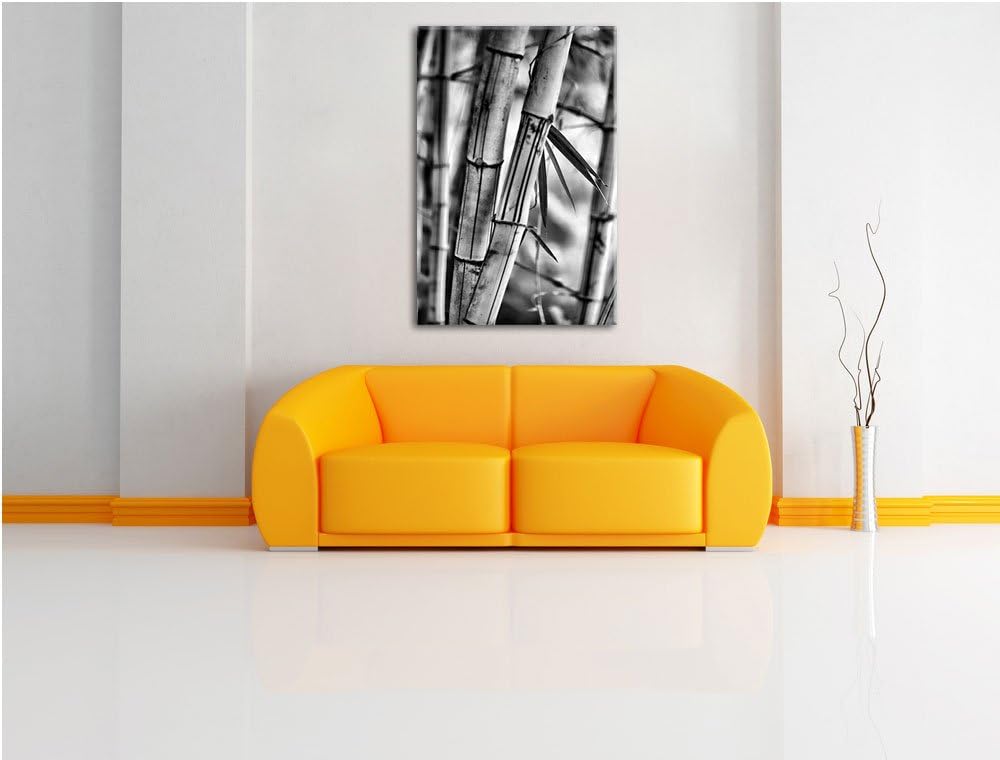 Pixxprint Alter Bambus Wald als Leinwandbild/Grösse: 100x70 cm/Wandbild/Kunstdruck/fertig bespannt,