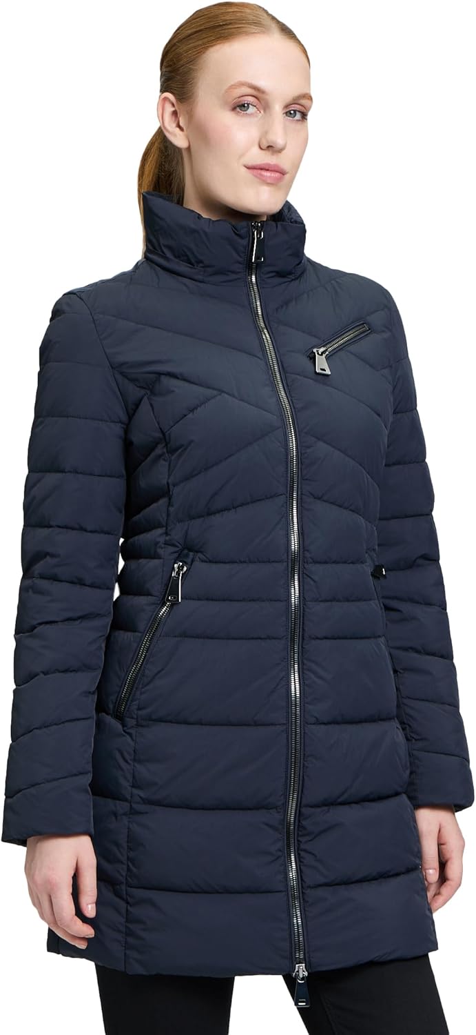 Gil Bret Damen Steppmantel mit Abnehmbarer Kapuze 36 Blau, 36 Blau