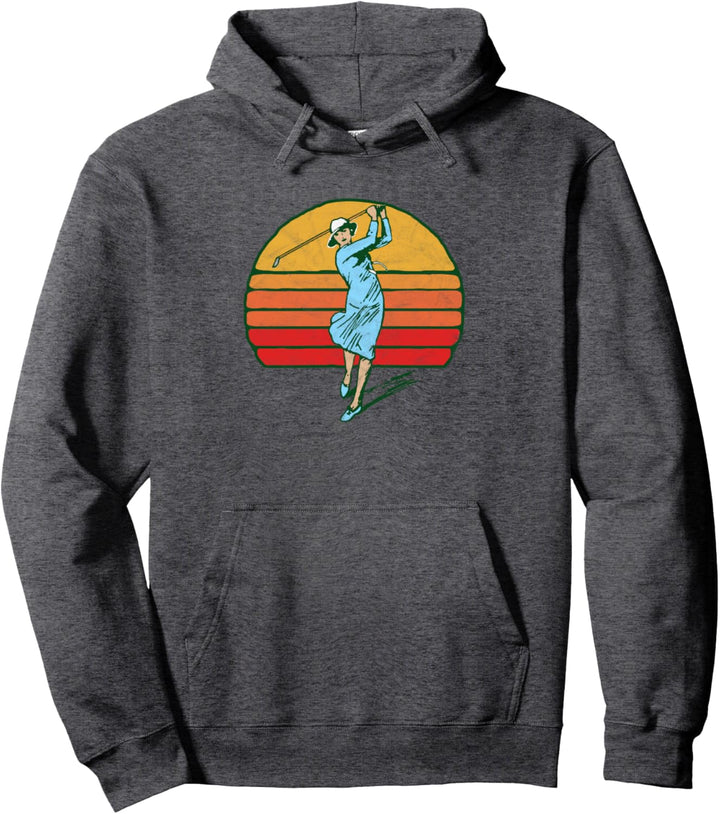 Vintage Female Golfer Retro Style Women's Golf Graphic Pullover Hoodie