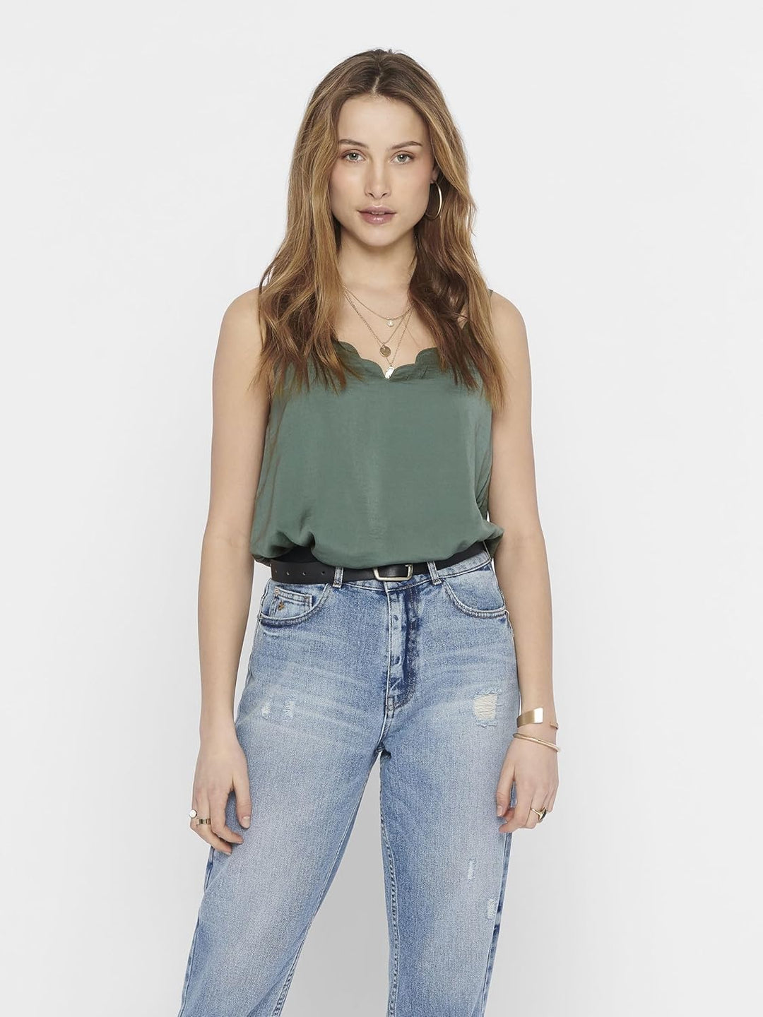 ONLY Female Top ONLDEBBIE Top Balsam Green 34, Balsam Green 34
