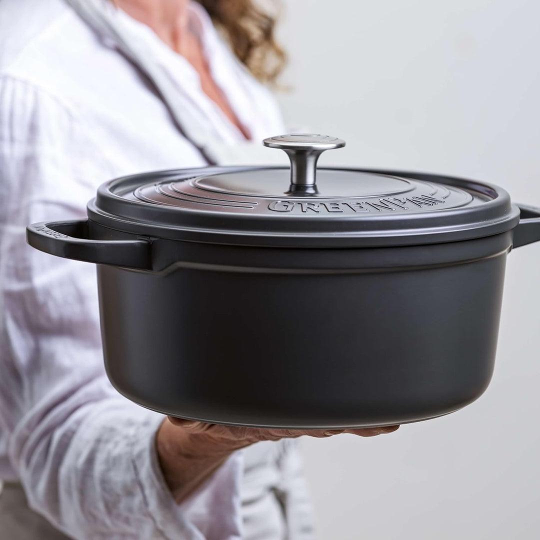 GreenPan Featherweights Gesunde Keramik Antihaft Schmortopf, 28 cm/6 Liter, Gusseisen Schmortopf mit
