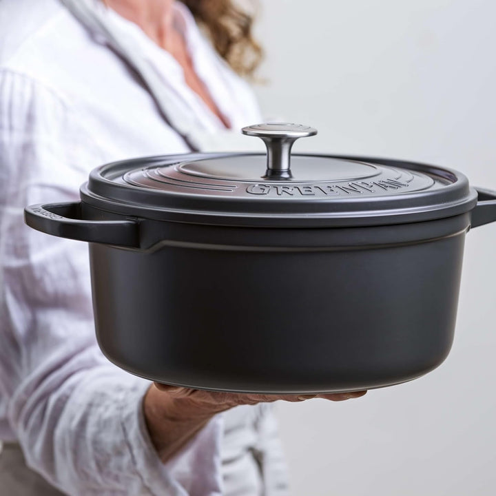 GreenPan Featherweights Gesunde Keramik Antihaft Schmortopf, 28 cm/6 Liter, Gusseisen Schmortopf mit