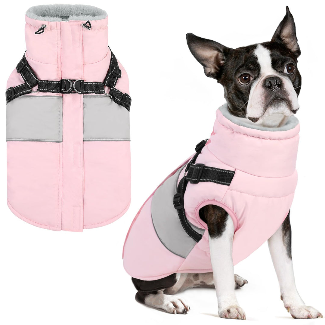 AOFITEE Hundejacke Mittelgrosse Hunde, Winter Wasserdicht Hundejacke Hundemantel mit Geschirr, Warme