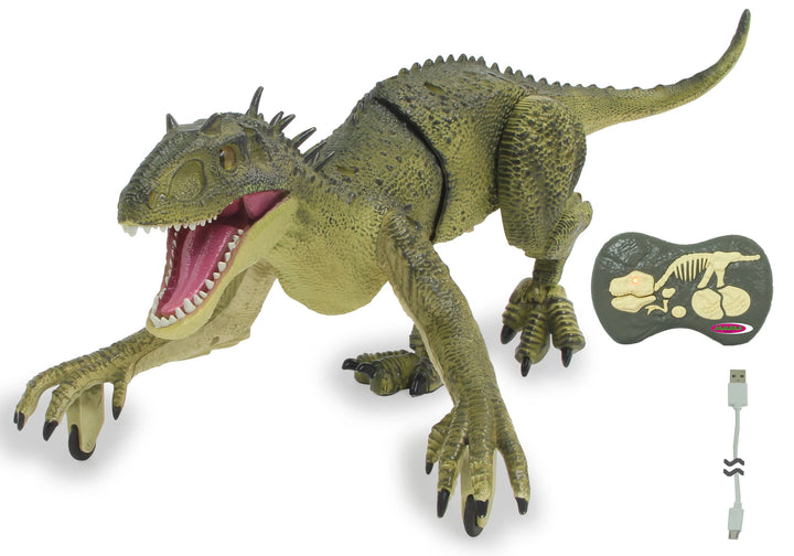 JAMARA Dinosaurier Exoraptor Li-Ion 3,7V 2,4GHz - Vorderfüsse auf 2 Rollen, bewegliche Teile, realis