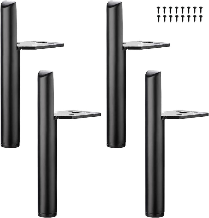 SHUIOG 4 Stück Ersatz Möbelfüsse Metall, 6" / 15cm Schwarz Möbelfüsse, DIY Möbel Füsse Tischbeine Sc