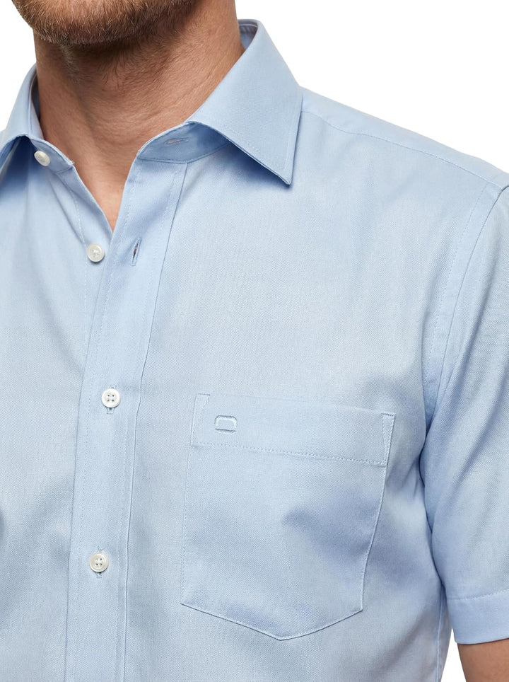 OLYMP Herren Businesshemd Langarm Luxor,Einfarbig,Comfort fit,New Kent, Hellblau