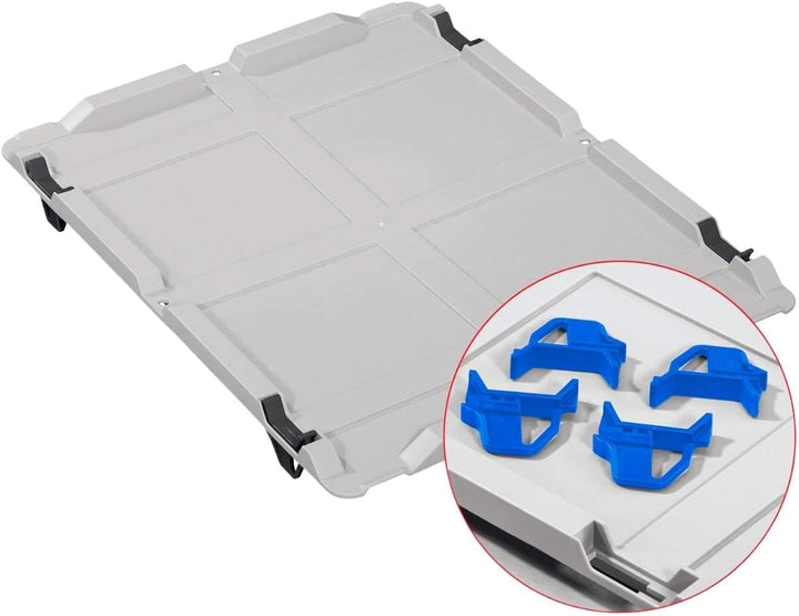 SuperSparSet 5x Eurobox NextGen Grip mit Auflagedeckel & 4 blauen Schiebeschnappverschlüssen, HxBxT