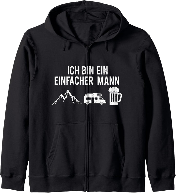 Ich Bin Ein Einfacher Mann Berge Camper Wohnwagen Bier Kapuzenjacke