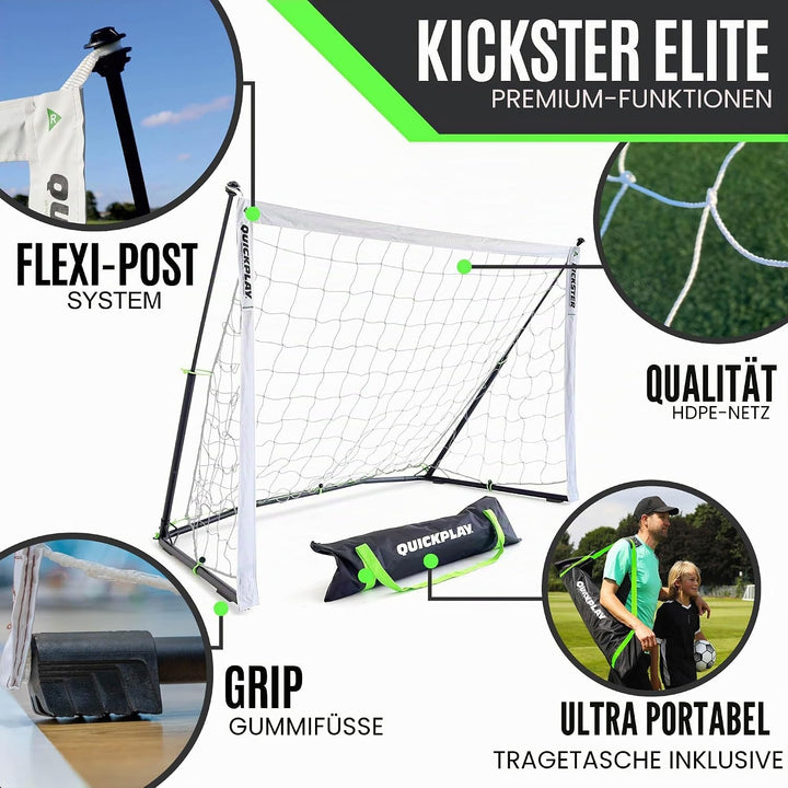 QUICKPLAY Kickster Elite Fussballtore |Super Transportierbar 500 x 200 cm, 500 x 200 cm