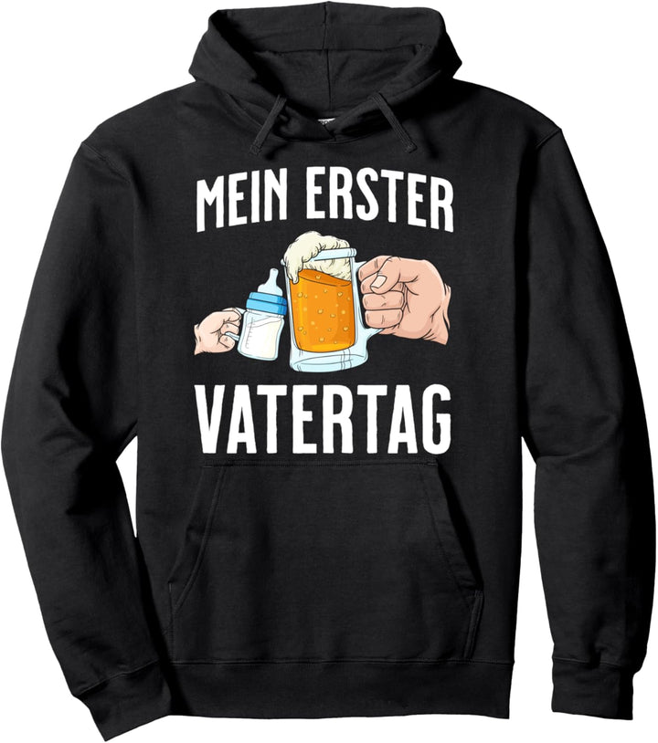 Mein erster Vatertag Lustiges Papa Bier Pullover Hoodie