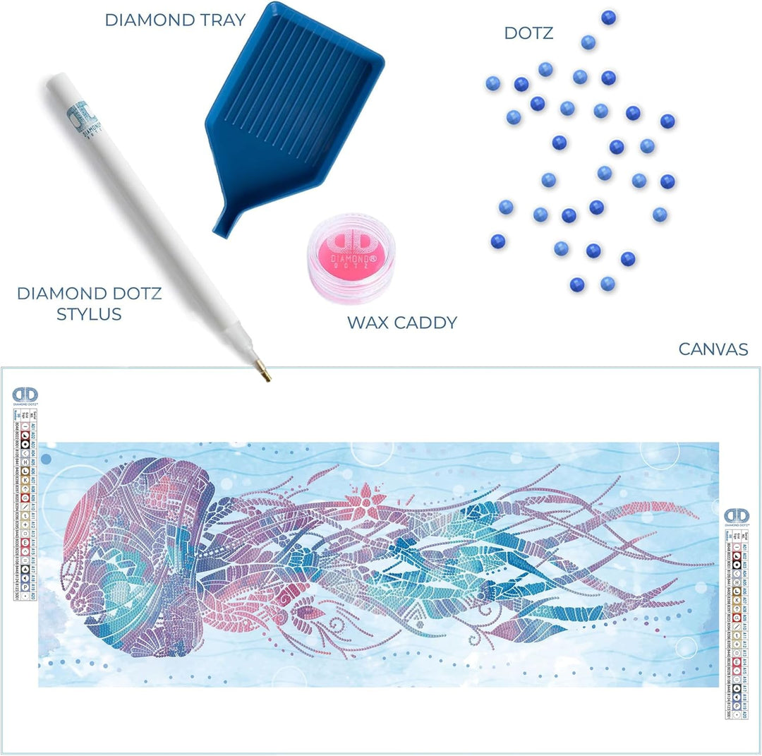 DIAMOND DOTZ 2592644 Original 5D Diamond Painting Set, Qualle, DIY Diamant-Malerei-Kit mit runden Gl