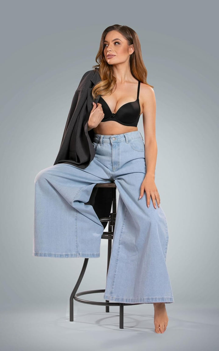 VIVISENCE Damen Push-Up BH Gepolsterte Schalen Klassisch Elegant Spitze Netz 1041 70B Hellbeige, 70B