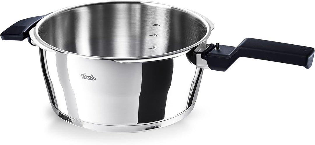 Fissler Vitaquick / Schnellkochtopf (4,5 L, Ø 22 cm) Edelstahl-Dampfkochtopf, 2-Garstufen, Made in G
