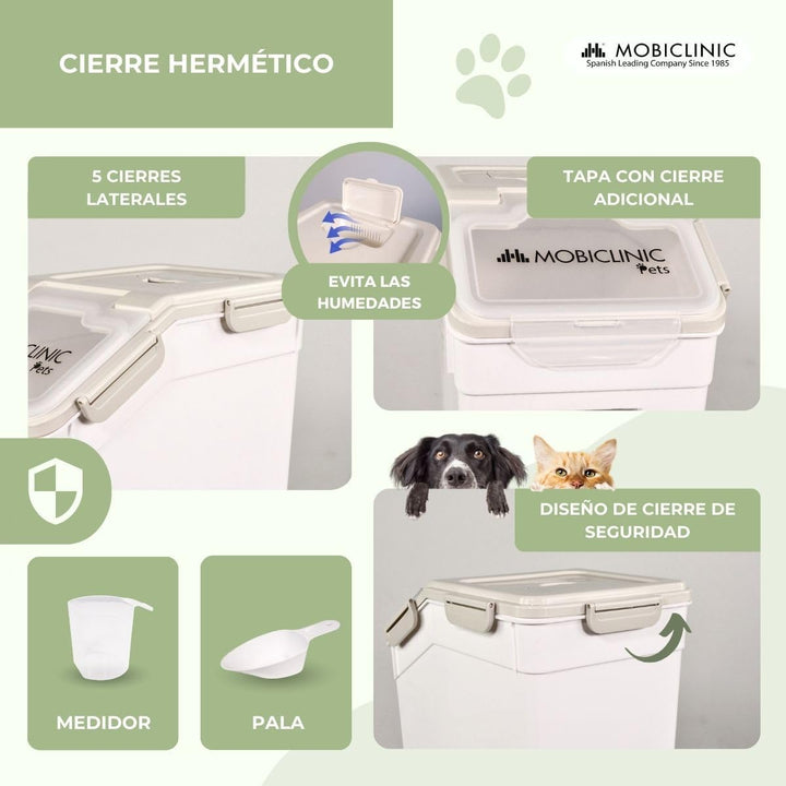 Mobiclinic® Pets, Futterbehälter, für Haustiere, FeedPet, Fassungsvermögen 8kg, hermetischer Verschl