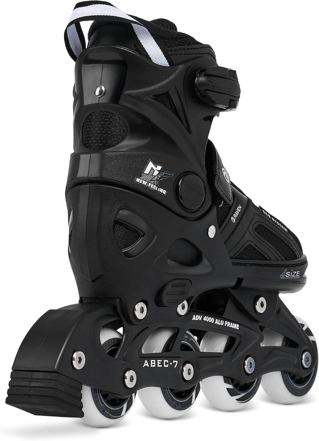 Raven Pulse Black/Mint 2in1 Verstellbare Schlittschuhe und Inline Skates - Inliner für Kinder und Er