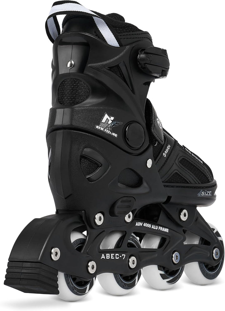 Raven Pulse Black/Mint 2in1 Verstellbare Schlittschuhe und Inline Skates - Inliner für Kinder und Er