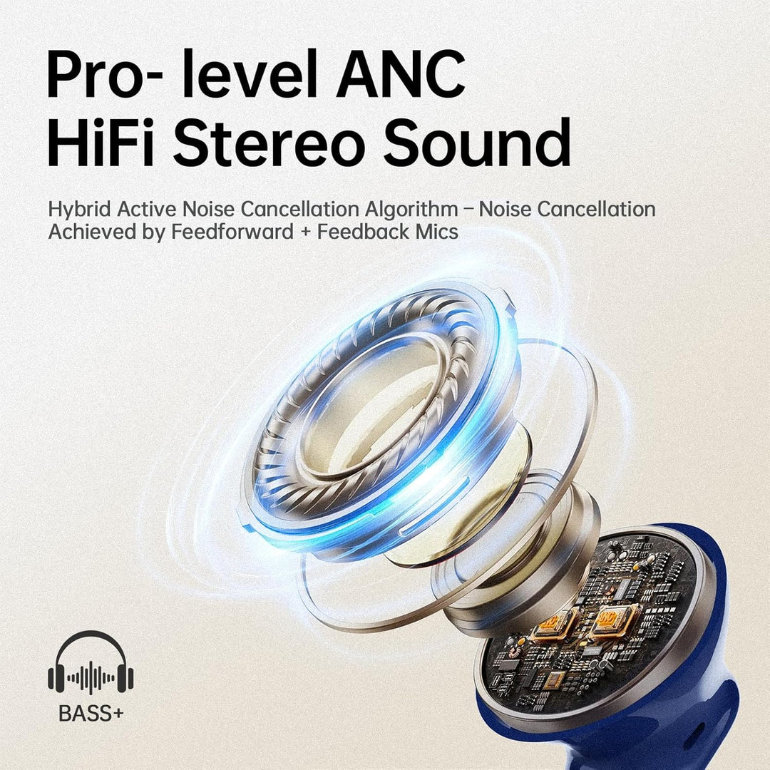 ANC Bluetooth Kopfhörer mit Hybride Aktive Geräuschunterdrückung, In Ear Kopfhörer Bluetooth mit -45