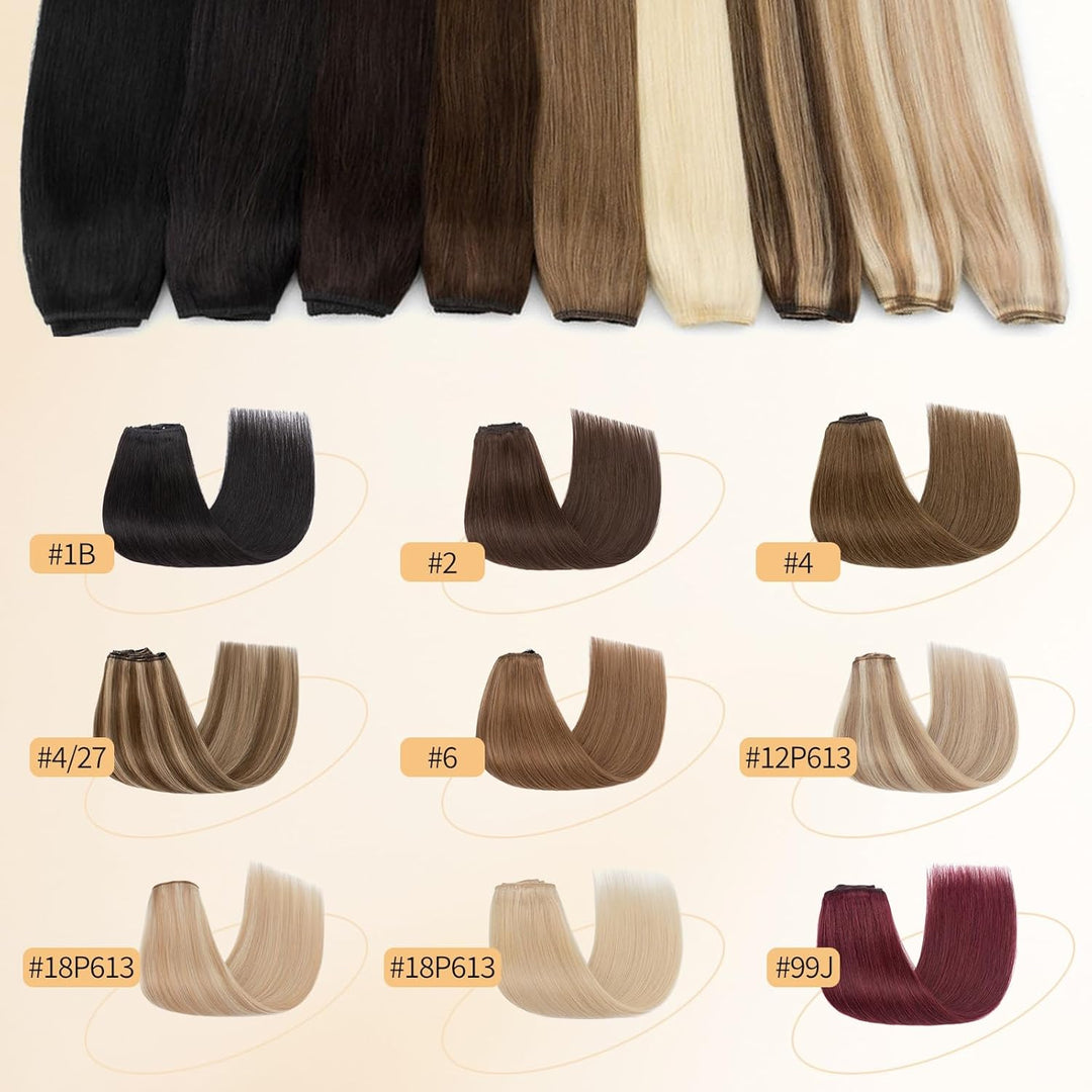 S-noilite Clip in Extensions Echthaar Natürliches Schwarz 25cm 56g Extensions Clip in Echthaar Haarv